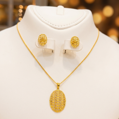 Collier boucle d'oreille en Or - 4g 18 carats